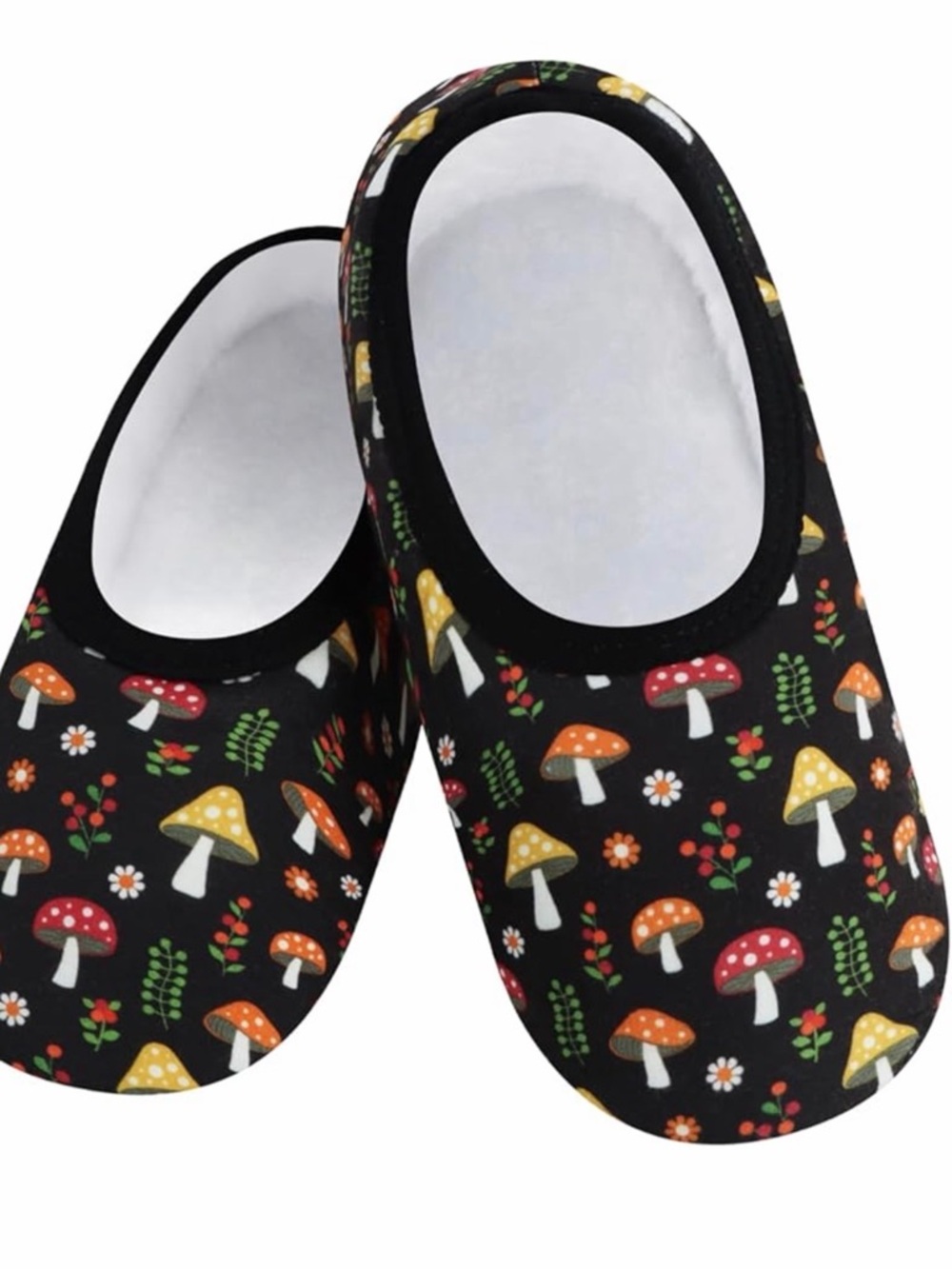 Snoozies Women's Mushroom Slippers Garden Print Loungewear Cozy Size 5-6 NWT
